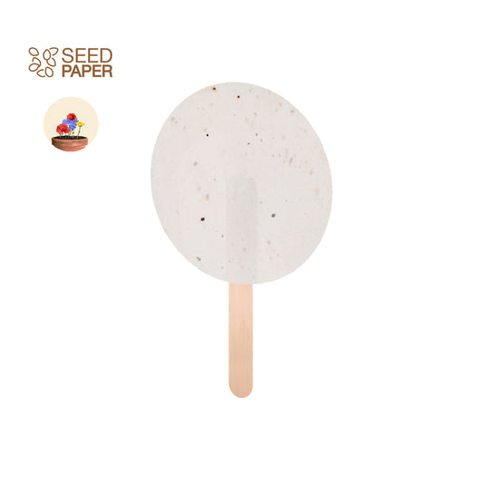 Pai pai ecológico con logotipo corporativo impreso en papel con semillas