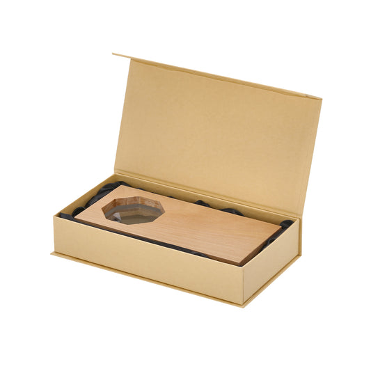 rofeo empresarial sostenible de madera y cristal para eventos corporativos