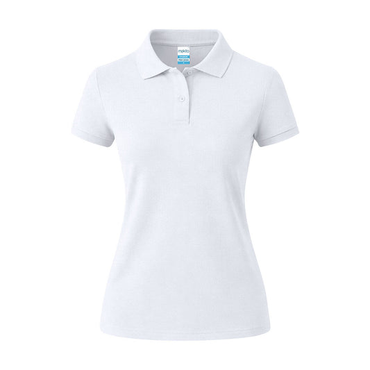 Polo Mujer Charles Blanco De Algodón Piqué Personalizable