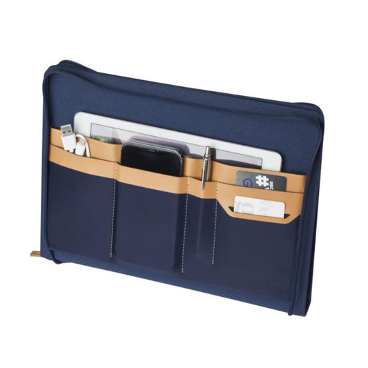 Portafolios sostenible negro con cremallera y materiales reciclados certificado RCS