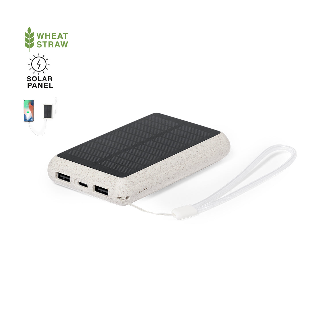 Power Bank Cargador Solar Sostenible de Fibra de Trigo para Personalizar 5.000 mAh Dawson
