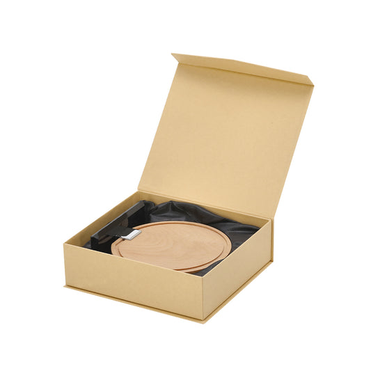 Trofeo corporativo de madera y vidrio para reconocimientos empresariales