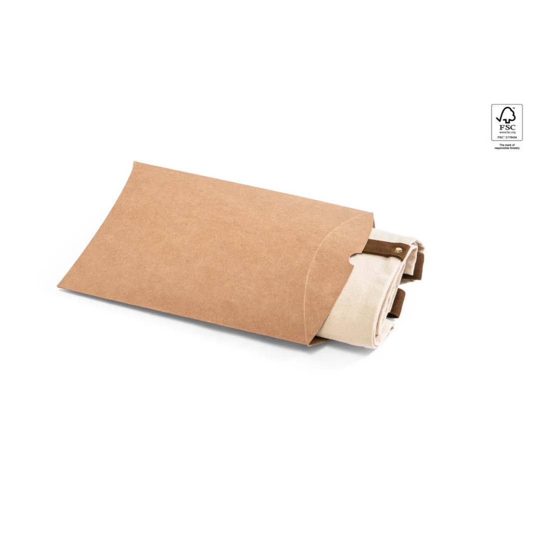 Delantal sostenible de algodón con caja de regalo kraft FSC™ incluido