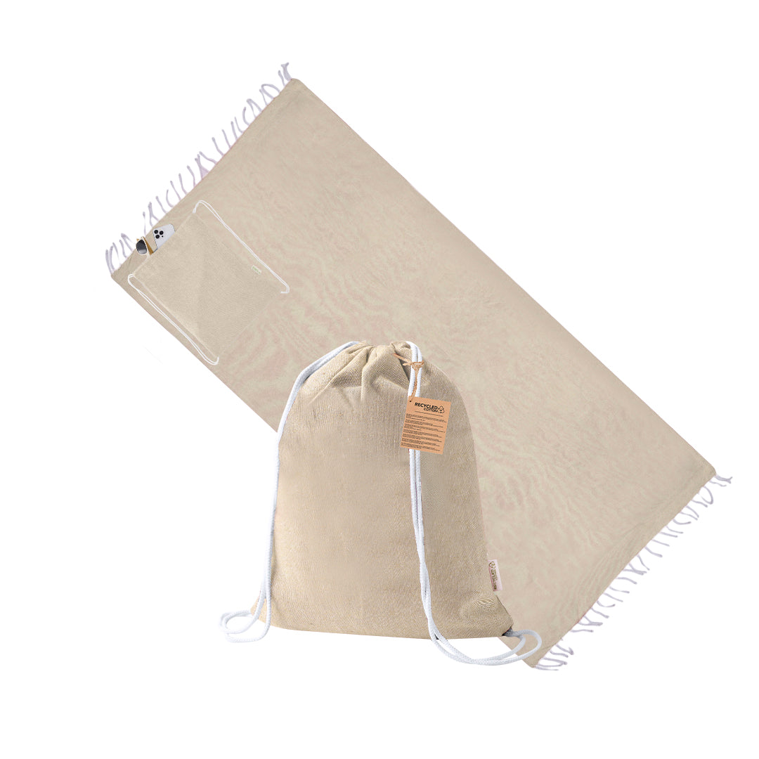 Pareo de algodón reciclado 180x90 cm ideal como regalo promocional ecológico playa