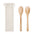 Ecological Set of 2 Bamboo Cutlery for Salad Customizable with Cotton Cover with Self-Closing Special Events Mayen Set