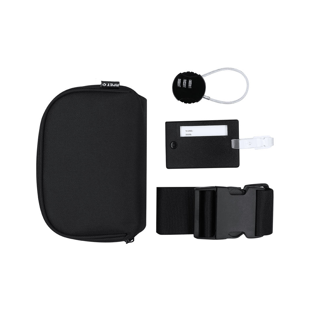 regalos promocionales para viajeros ecológico de RPET con accesorios de seguridad de viaje