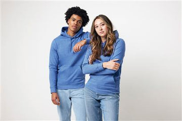 Sudadera Ecológica Unisex con Capucha Regular Fit 50% Algodón Reciclado 50% Orgánico Sin Teñir para Personalizar- Iqoniq Torres 340 G/M²