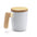 Ecological Ceramic Mug with Handle and Lid in Bamboo to Personalize Lovet - 350 ml