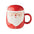 Taza de Cerámica en Forma de Papá Noel con Tapa para Personalizar Especial Eventos de Navidad Santa- 370ml