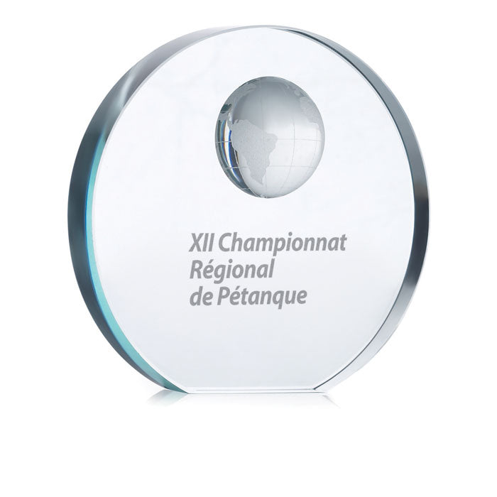Trofeo Placa Conmemorativa Sostenible de Cristal para Personalizar con Caja de Presentación Especial Eventos Mondal