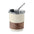 Vaso Take Away Sostenible de Acero Inoxidable Reciclado con Revestimiendo de Madera y Pajita para Personalizar Mate - 260ml