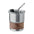 Vaso Take Away Sostenible de Acero Inoxidable Reciclado con Revestimiendo de Madera y Pajita para Personalizar Mate - 260ml
