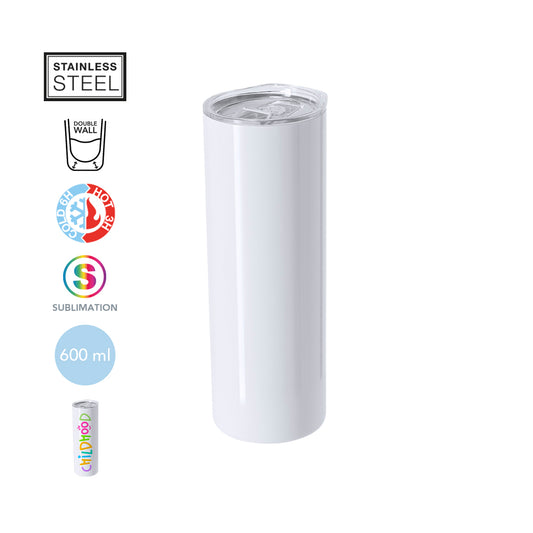 Vaso térmico 600 ml de acero inoxidable doble pared para sublimación, regalo promocional reutilizable para empresas