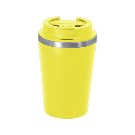 Vaso térmico amarillo 350 ml con doble pared de acero inoxidable, regalo promocional reutilizable para empresas