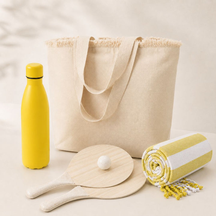 Welcome Pack Verano Premium para hoteles y resorts con productos sostenibles para playa piscina y campañas outdoor