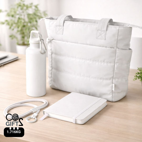 Welcome pack sostenible para oficina y eventos internos: Pack Trace con certificaciones y piezas de movilidad profesional