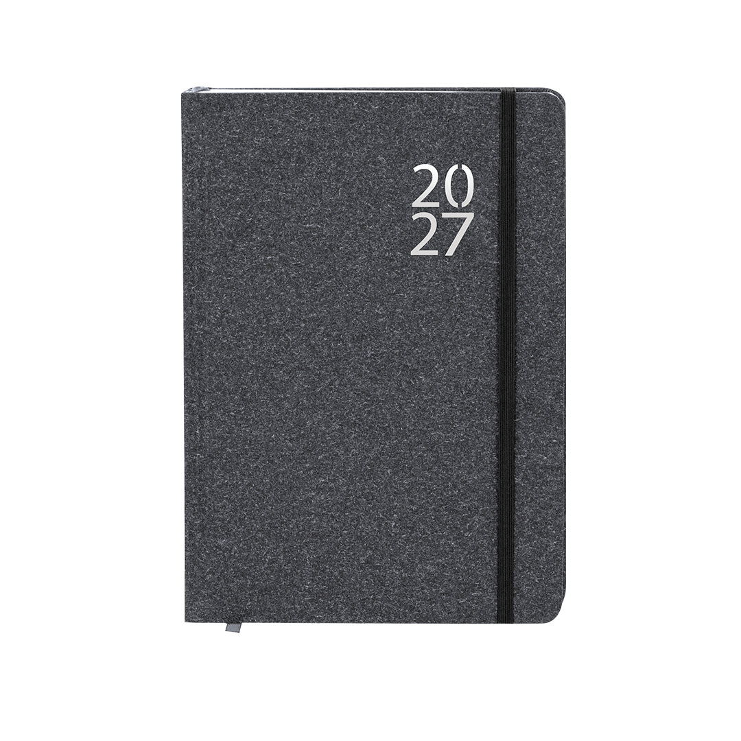 Regalo promocional sostenible con agenda A5 y caja kraft de presentación