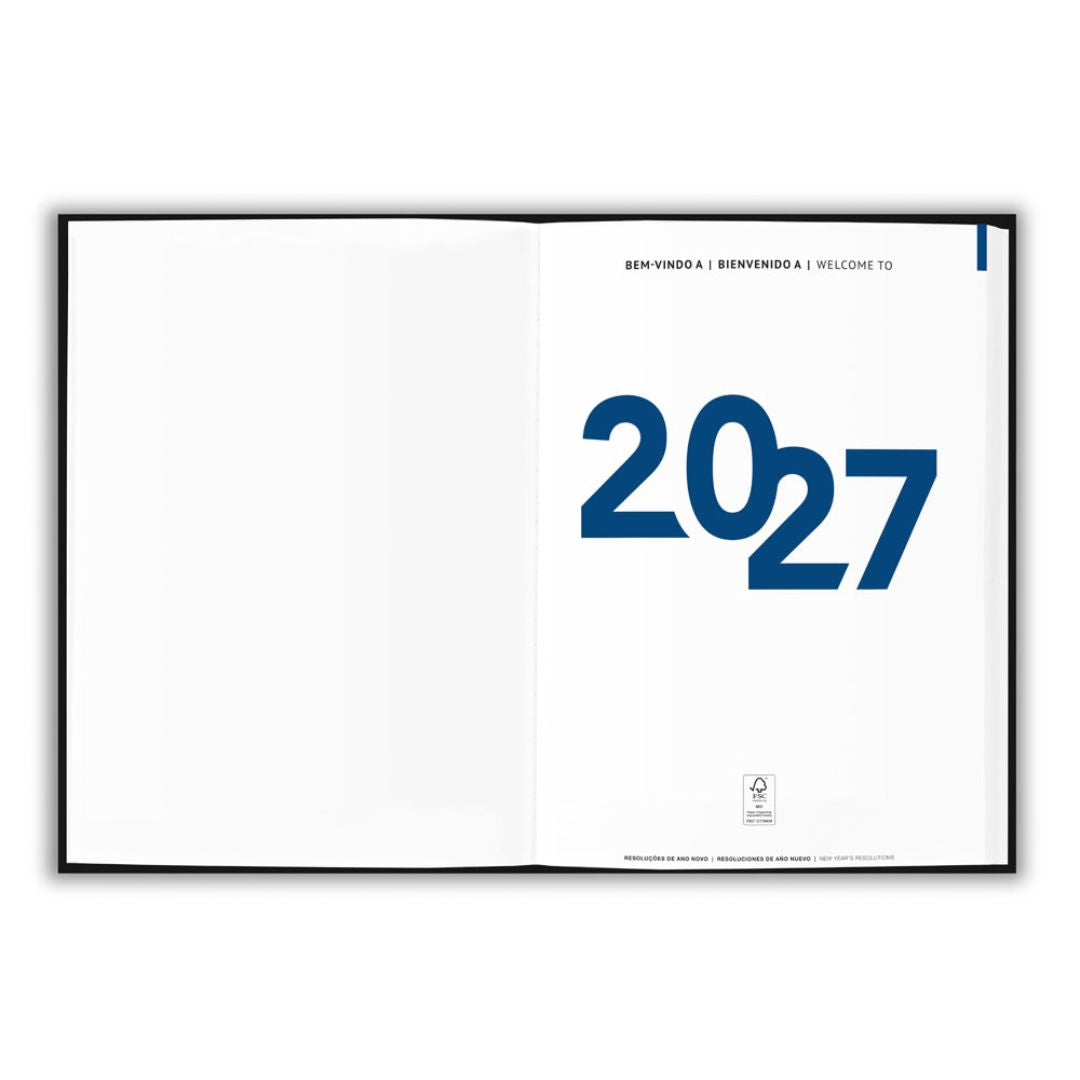 Agenda Simmel 2027 con anillas para merchandising ecológico corporativo