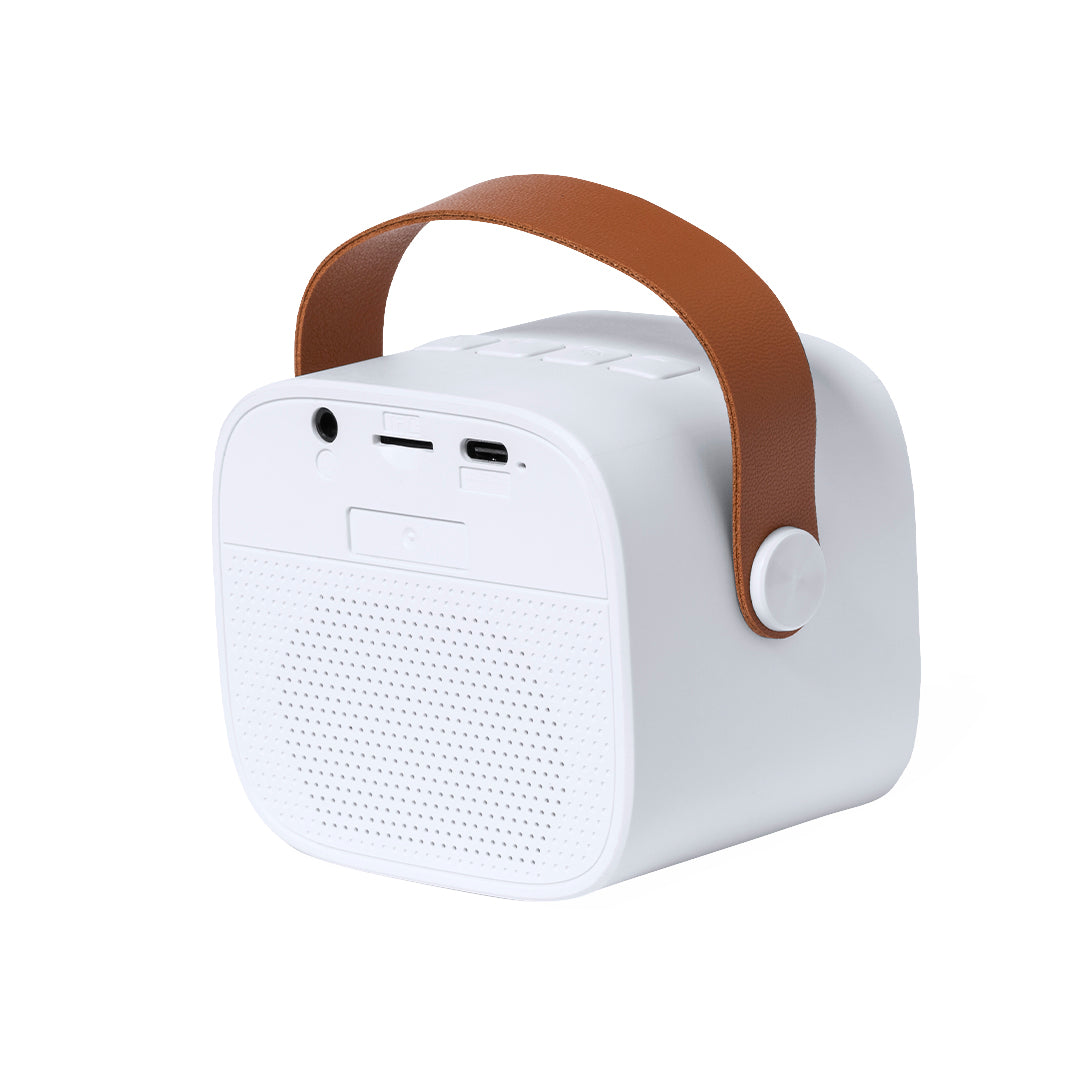 Producto promocional personalizado con controles de volumen y diseño compacto