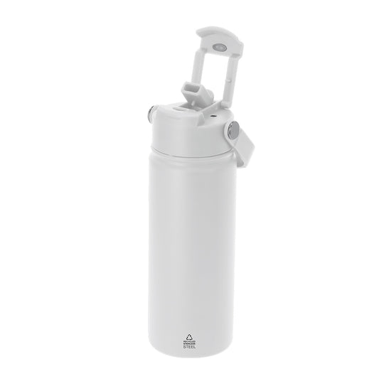 Bidón Alister blanco de acero reciclado para regalos corporativos