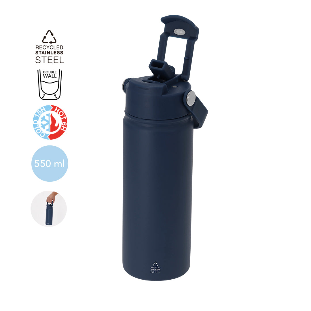 Bidón térmico sostenible Alister de acero reciclado personalizado para empresas