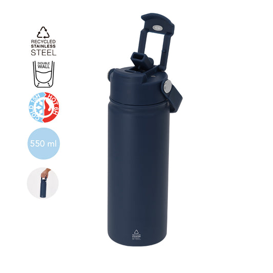 Bidón térmico sostenible Alister de acero reciclado personalizado para empresas