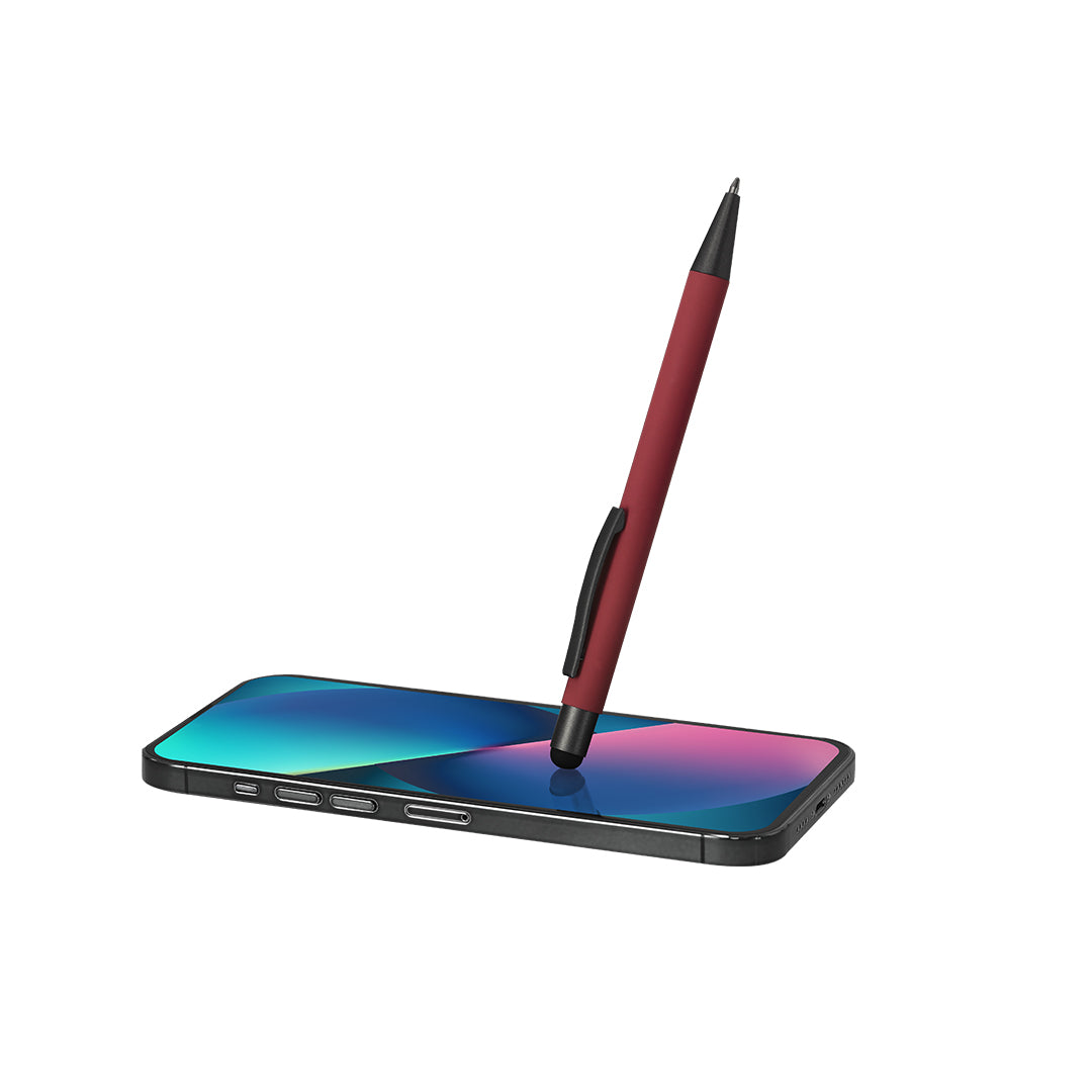 Regalo promocional sostenible con bolígrafo de aluminio reciclado y tinta azul