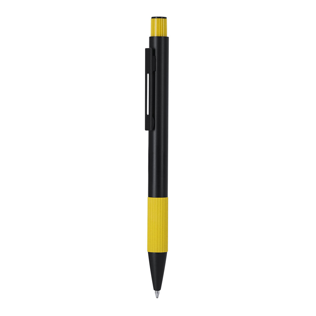 Bolígrafo Crescent amarillo de aluminio reciclado para regalos corporativos