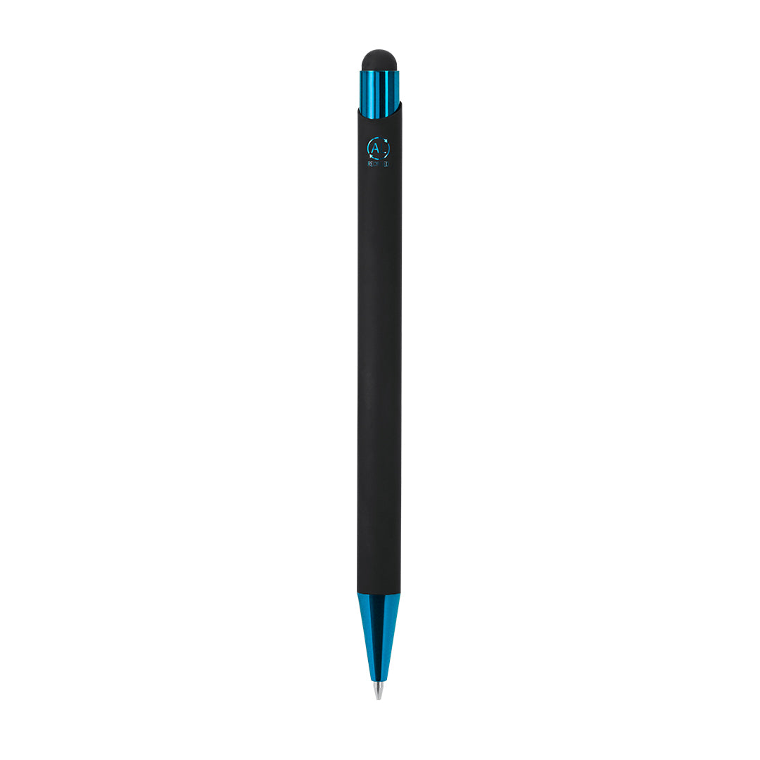 Bolígrafo Pilgrim azul claro personalizado con logo para eventos y oficinas