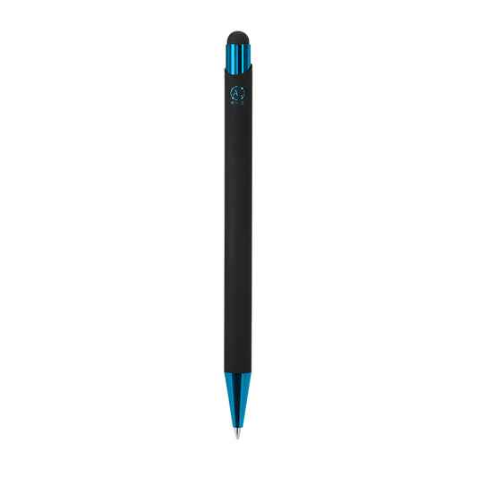 Bolígrafo Pilgrim azul claro personalizado con logo para eventos y oficinas