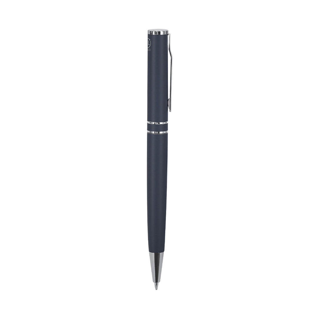 Regalo promocional sostenible con bolígrafo de aluminio reciclado y tinta azul
