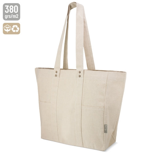 Bolsa de algodón reciclado 380 g/m² personalizada para empresas