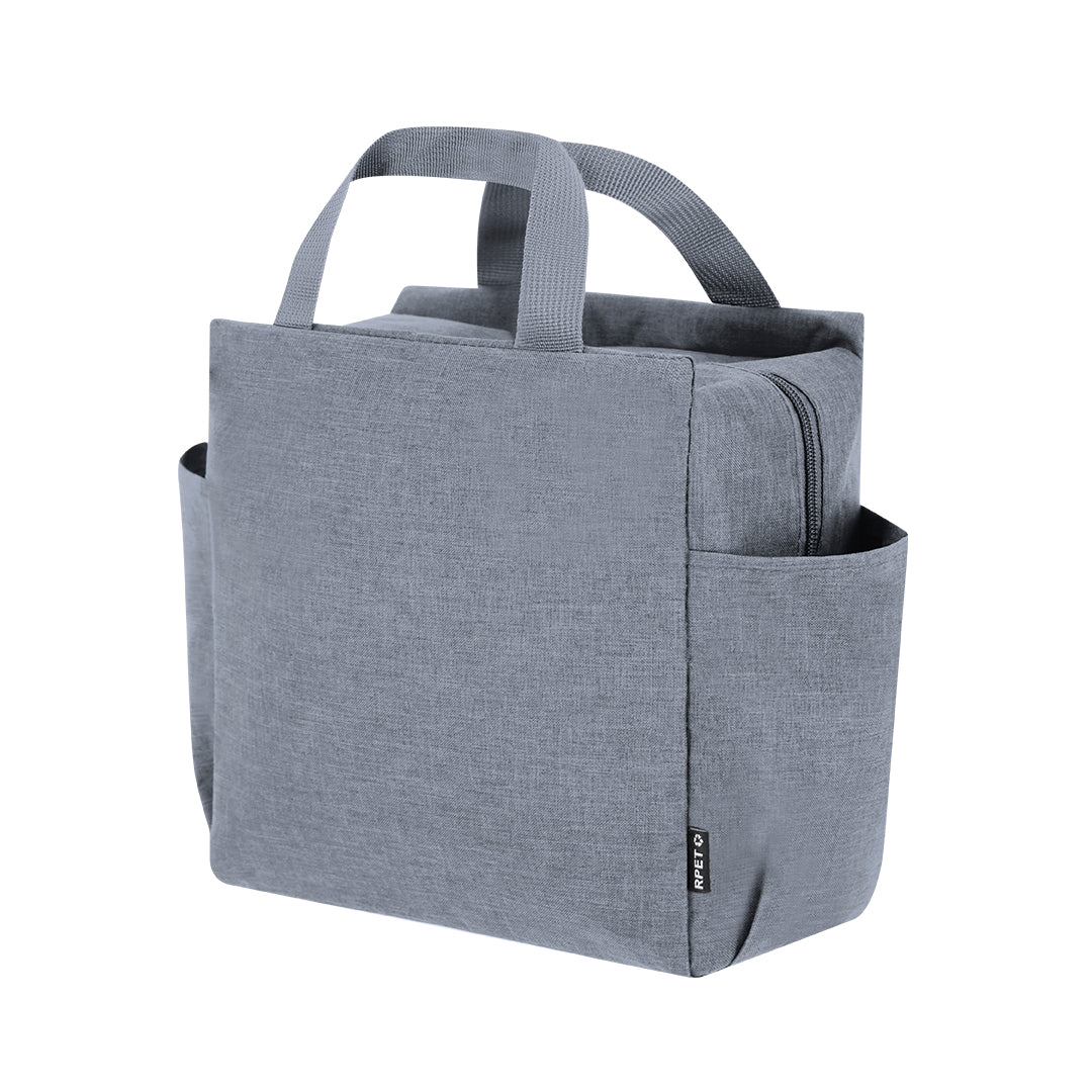 Bolsa nevera reciclada RPET ideal como merchandising ecológico corporativo color gris