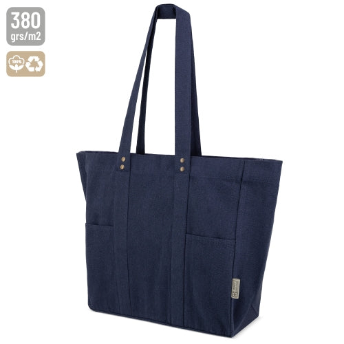 Bolsa promocional de algodón reciclado resistente para uso corporativo