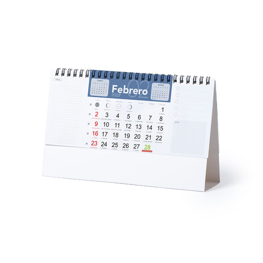 Regalo corporativo con calendario de mesa triangular y espacio para notas