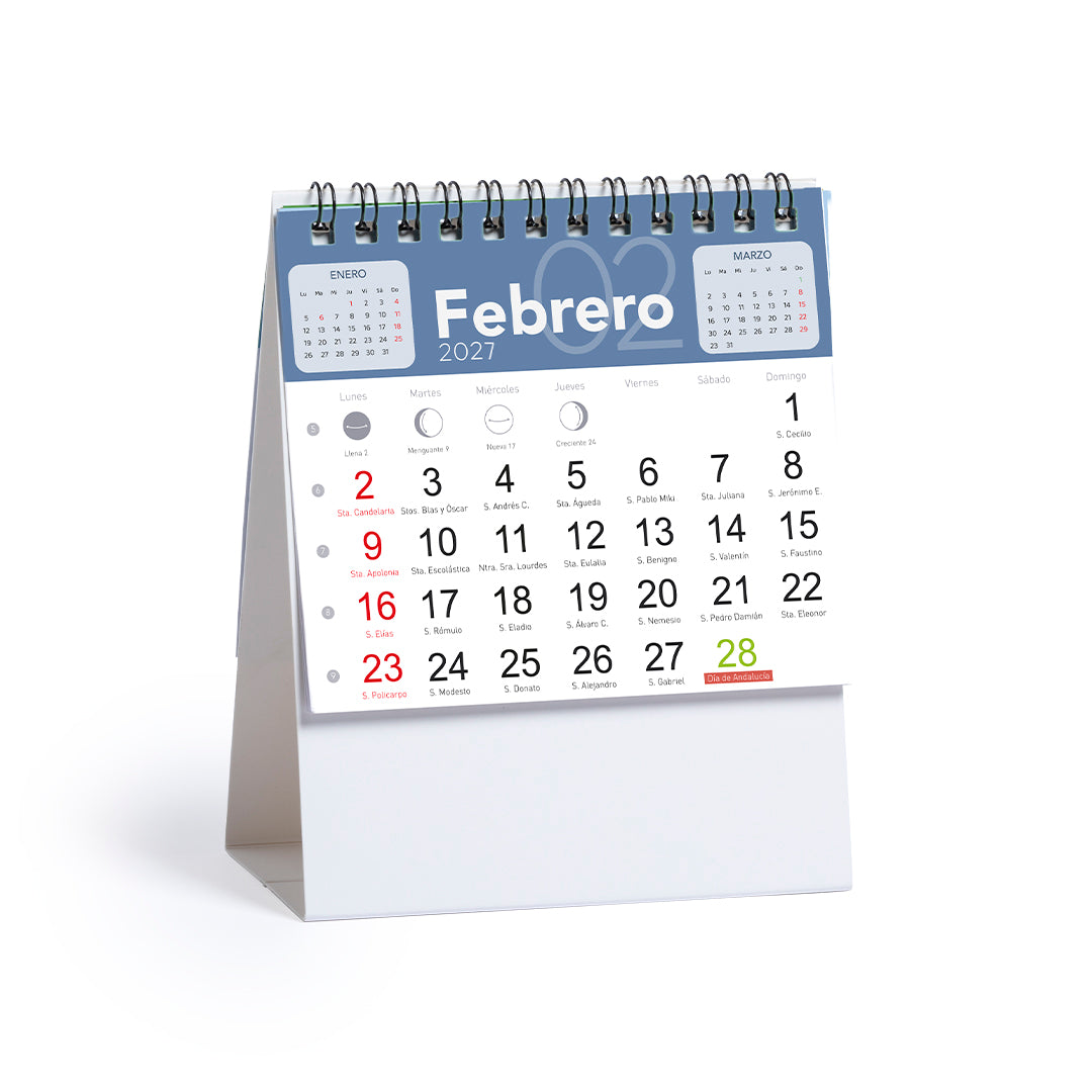 Calendario Ener con anillas para merchandising para empresas