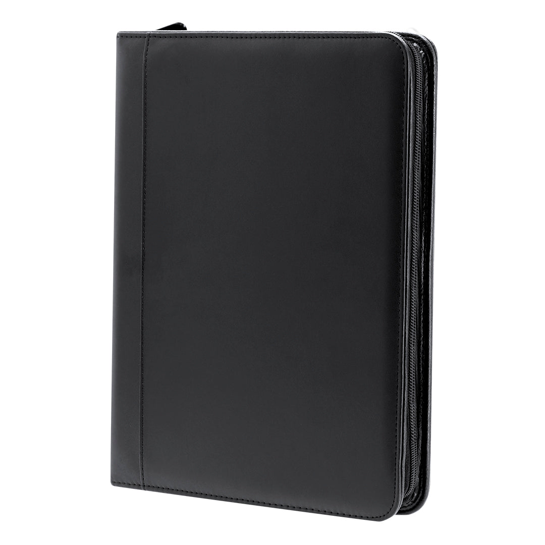 Carpeta corporativa con compartimentos interiores y soporte para bolígrafo