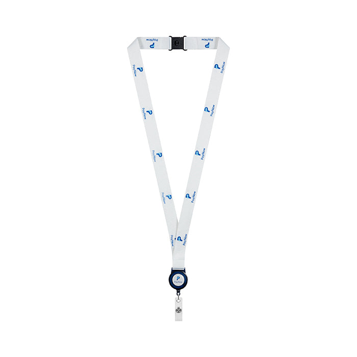 Lanyard de poliéster reciclado de 90 cm con portacredencial