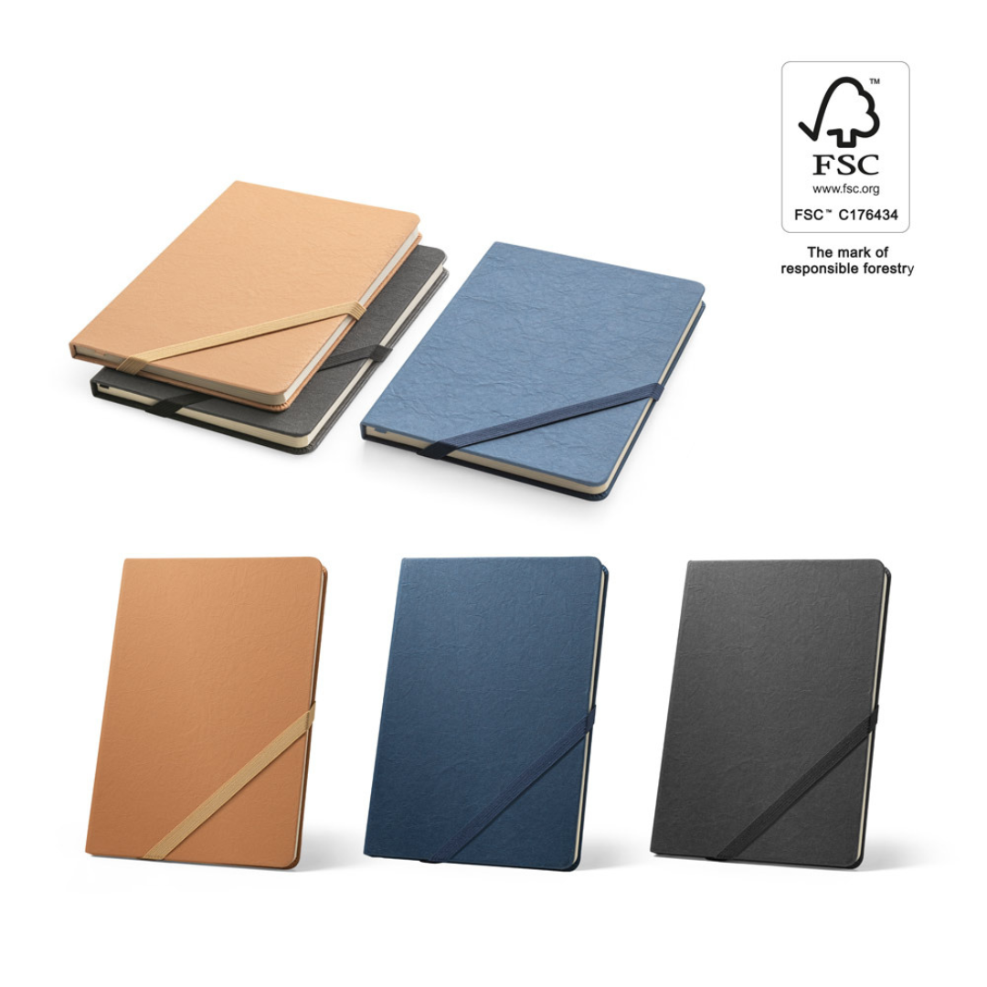 Detalle de empresa ecológico, libreta A5 kraft con diseño elegante y resistente