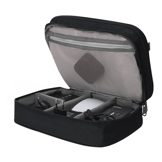 Regalo promocional sostenible con organizador de RPET y asa de transporte