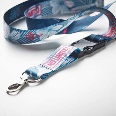 Lanyard de poliéster reciclado con hebilla desmontable de ABS
