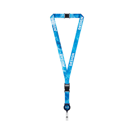 Lanyard RPET sublimado a todo color con carrete extensible