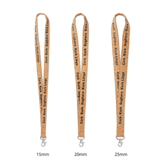 Lanyard de corcho de 90 cm personalizado con logotipo