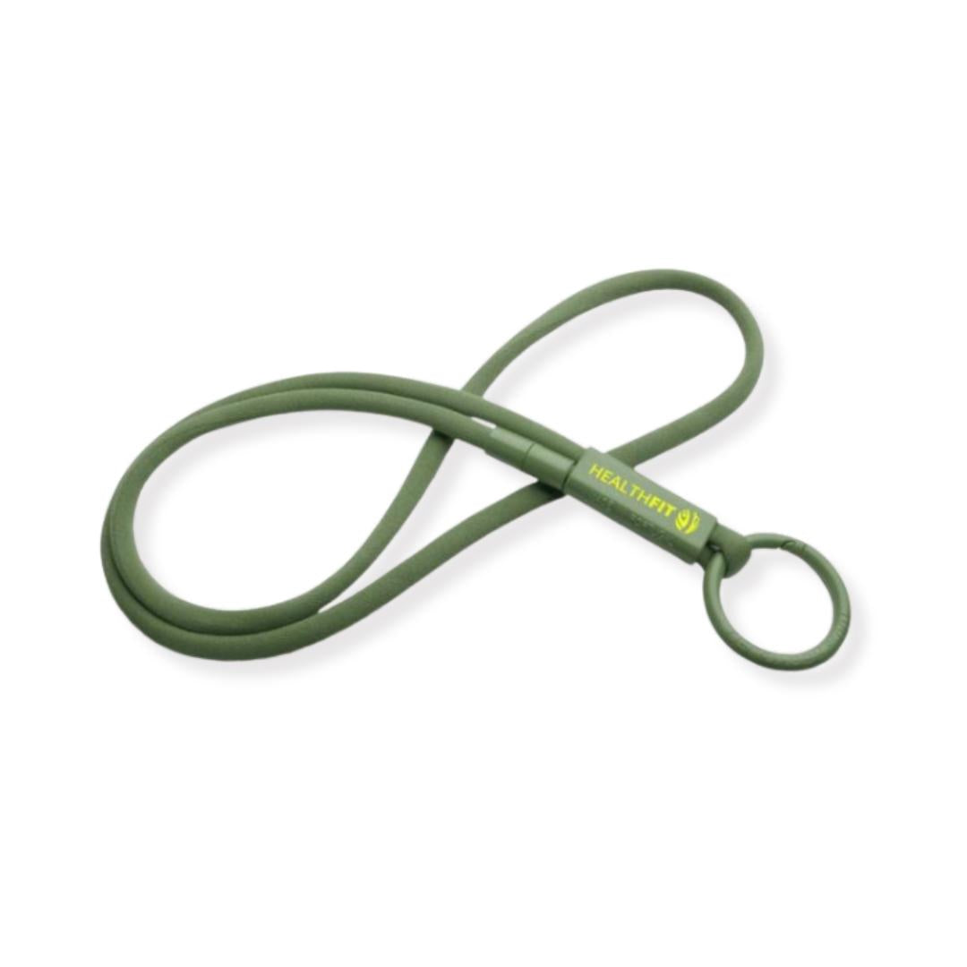 Lanyard reciclado tubular made in Europe Portugal con huella carbono calculada 0,033 kg CO2e para acreditaciones y eventos sostenibles personalizado