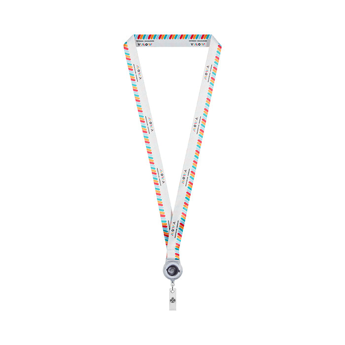 Lanyard corporativo con carrete retráctil para control de accesos
