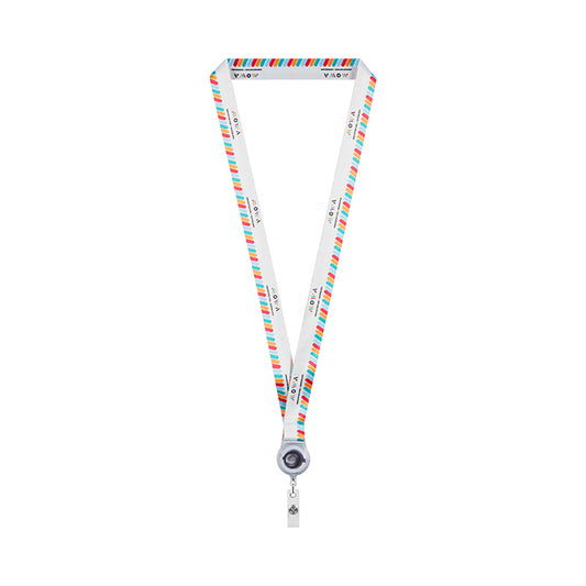 Lanyard corporativo con carrete retráctil para control de accesos