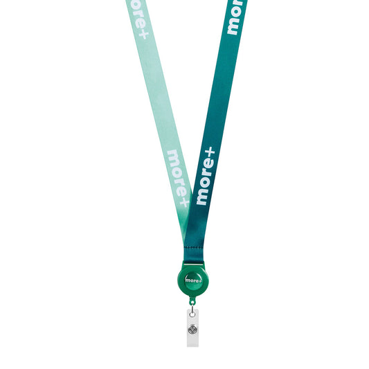 Lanyard de poliéster reciclado con carrete de ABS para tarjetas
