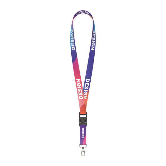 Lanyard de poliéster reciclado de 80+12 cm con hebilla desmontable