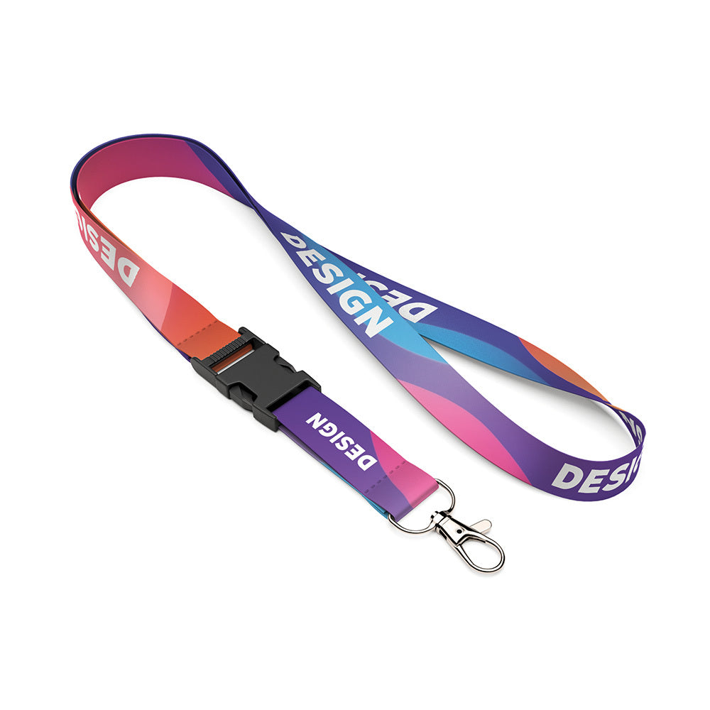 Lanyard RPET desmontable con sublimación a todo color para empresas