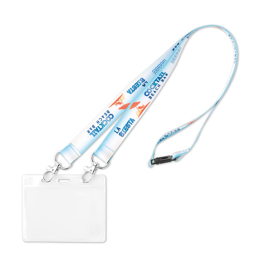 Lanyard de doble clip para acreditaciones de congresos